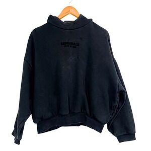 Fear of God ESSENTIALS Hoodie‎ Black XS Oversized Distressed Grunge Streetwear